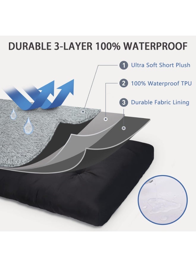 Premium Pet Mattress | Water-Resistant Base & Plush Sleeping Mat with Removable Cover, Anti-Slip Bottom for All Sizes (Grey, 29" x 18") - Image 1